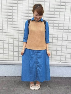 「マキシ丈ワンピ」｜えりささん（レディース・163cm）の秋コーディネート