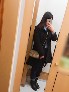 「アーバンリサーチ」｜「アイテム（ブーティ）」を使った、えりさん（レディース・158cm）の冬コーディネート