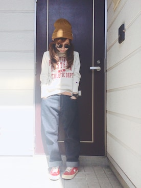 「A BATHING APE（アベイシングエイプ）のアイテム」を使った、junさん（レディース・150cm）の秋コーディネート