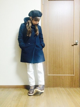 「ワークブーツ」｜「アイテム（その他アウター）」を使った、junさん（レディース・150cm）の冬コーディネート