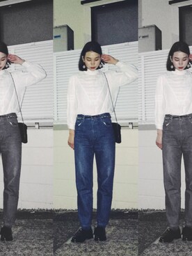 「Anne Thomas（アントーマス）のアイテム」を使った、Julia Shortreedさん（レディース・171cm）の春コーディネート