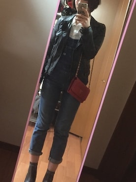 「Lee（リー）のアイテム（つなぎ/オールインワン）」を使った、eri-eeさん（レディース・168cm）の春コーディネート