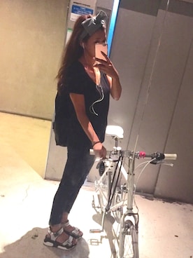 「アイテム（ヘアバンド）」を使った、まりもさん（レディース・158cm）の夏コーディネート