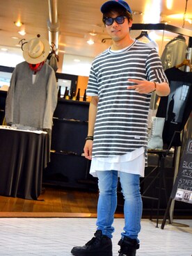 「BACKLASH（バックラッシュ）のアイテム（アクセサリー）」を使った、ATSUSHIさん（メンズ・163cm）の夏コーディネート