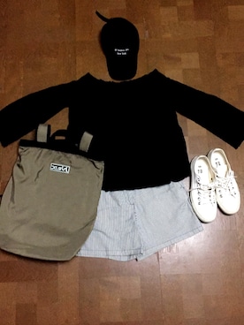 「MOUSSY（マウジー）のアイテム（シャツ/ブラウス、ブラック系）」を使った、RARAさん（レディース・161cm）の秋コーディネート