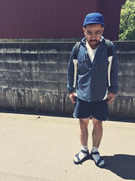 「TRIOP （トリオプ）のアイテム」を使った、ta2ya-wさん（メンズ・166cm）の夏コーディネート