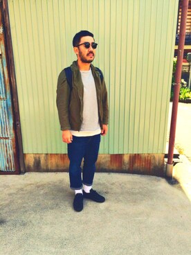 「COMMON PROJECTS（コモンプロジェクト）のアイテム（その他シューズ）」を使った、ta2ya-wさん（メンズ・166cm）の春コーディネート