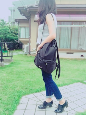 「grove（グローブ）のアイテム（その他シューズ）」を使った、dafmay＊ゆるOLさん（レディース・158cm）の夏コーディネート