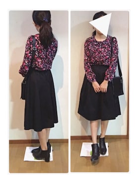 「アイテム（ヘアアクセサリー、ブルー系）」を使った、dafmay＊ゆるOLさん（レディース・158cm）の秋コーディネート