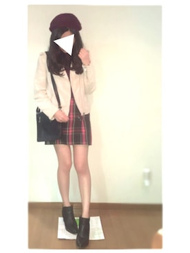 「ミカヅキモモコ（ミカヅキモモコ）のアイテム（ハンチング/ベレー帽）」を使った、dafmay＊ゆるOLさん（レディース・158cm）の秋コーディネート