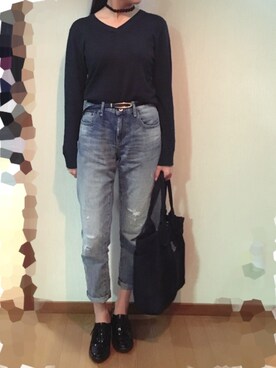 「grove（グローブ）のアイテム（その他シューズ）」を使った、dafmay＊ゆるOLさん（レディース・158cm）の秋コーディネート