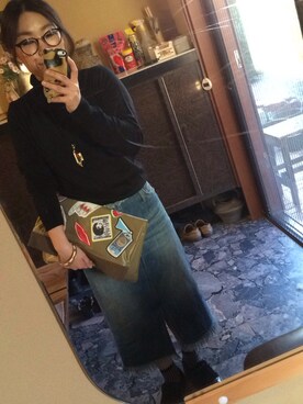 「黒タートルネック」｜「アイテム（その他シューズ）」を使った、hirokakiさん（レディース・152cm）の秋コーディネート