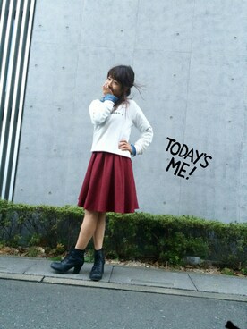 「no brand（ノーブランド）のアイテム（ブーティ、ブラック系）」を使った、maki さん（レディース・153cm）の秋コーディネート