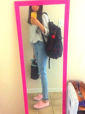 「totes（トーツ）のアイテム」を使った、Elaineさん（レディース・160cm）の夏コーディネート