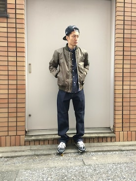 「ＢＢキャップ」｜「アイテム（ナイロンジャケット）」を使った、まっつんさん（メンズ・173cm）の冬コーディネート