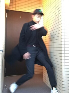 「アイテム（ステンカラーコート）」を使った、おおばやしさん（メンズ・175cm・10代）の冬コーディネート