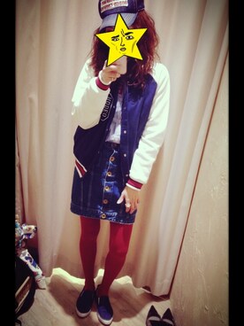 「Rodeo Crowns（ロデオクラウンズ）のアイテム（スタジャン）」を使った、ちゃんぐー♡♡♡さん（レディース・162cm）の冬コーディネート