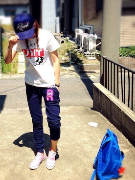 「RCWB（アールシーダブリュービー）のアイテム（キャップ）」を使った、ちゃんぐー♡♡♡さん（レディース・166cm）の春コーディネート