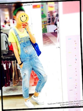 「RCWB（アールシーダブリュービー）のアイテム（サロペット/オーバーオール）」を使った、ちゃんぐー♡♡♡さん（レディース・166cm）の夏コーディネート