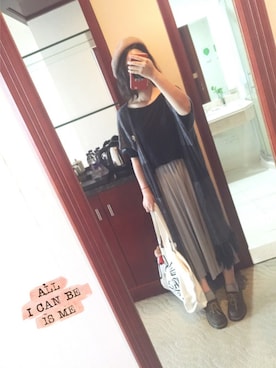 「秋」｜「アイテム（ポンチョ）」を使った、lynnさん（レディース・160cm）の秋コーディネート