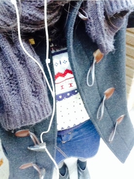 「ブルー x ホワイト」｜キリコさん（レディース・158cm）の冬コーディネート