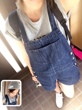 「MOUSSY（マウジー）のアイテム（サロペット/オーバーオール）」を使った、げつ男くんさん（レディース・158cm）の春コーディネート