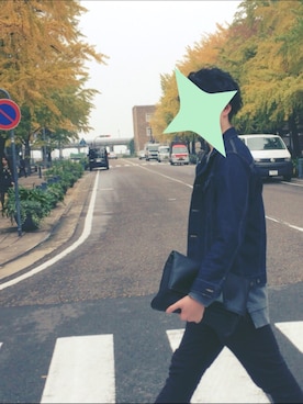 「AZUL by moussy（アズールバイマウジー）のアイテム（スウェット）」を使った、佐藤 アツヨシさん（メンズ・183cm）の秋コーディネート