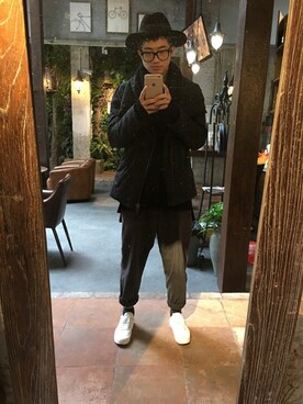 「initial（イニシャル）のアイテム（ブルゾン）」を使った、华子さん（メンズ・175cm）の秋コーディネート