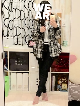 「フード」｜MIUさん（レディース・154cm）の冬コーディネート