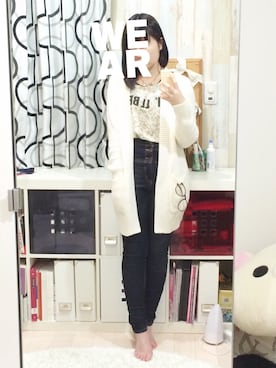 「ロングカーディガン」｜MIUさん（レディース・154cm・10代）の春コーディネート