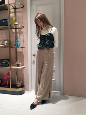 「LILY BROWN（リリーブラウン）のアイテム（その他シューズ）」を使った、erina sumitomoさん（レディース・168cm）の夏コーディネート
