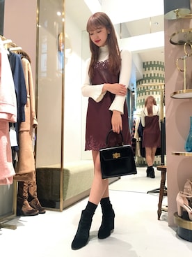 レザーキャミワンピースを使った人気ファッションコーディネート Wear