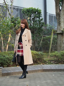 「ブルーレーベル」｜「アイテム（その他アウター）」を使った、MASUMIさん（レディース・165cm）の秋コーディネート