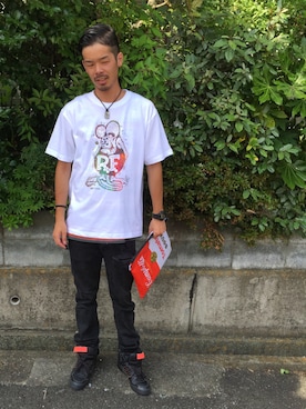 「RAT FINK（ラットフィンク）のアイテム」を使った、No,shoさん（メンズ・178cm）の夏コーディネート
