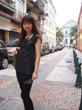 「PULL&BEAR（プルアンドベア）のアイテム（アクセサリー）」を使った、fannyさん（レディース・158cm）の夏コーディネート