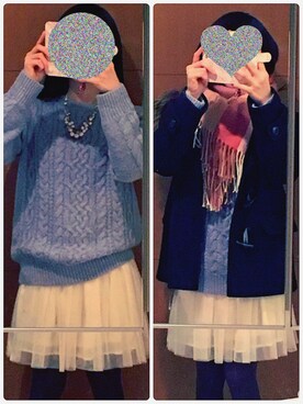 「ROPE' PICNIC（ロペピクニック）のアイテム（ダッフルコート）」を使った、ももさん（レディース・154cm）の冬コーディネート