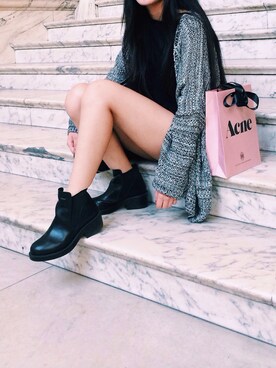 「PULL&BEAR（プルアンドベア）のアイテム（その他アウター）」を使った、Giovanaさん（レディース・154cm）の冬コーディネート