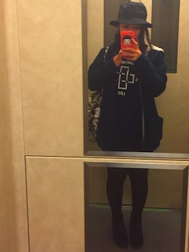 「茶色タイツ」｜多分、夜風。さん（レディース・151cm）の冬コーディネート