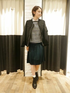 「アパートバイローリーズ」｜「アイテム（ブルゾン）」を使った、yato-miさん（レディース・155cm）の秋コーディネート
