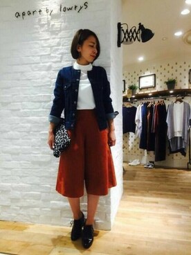 「アパートバイローリーズ」｜「アイテム（デニムジャケット）」を使った、yato-miさん（レディース・158cm）の秋コーディネート