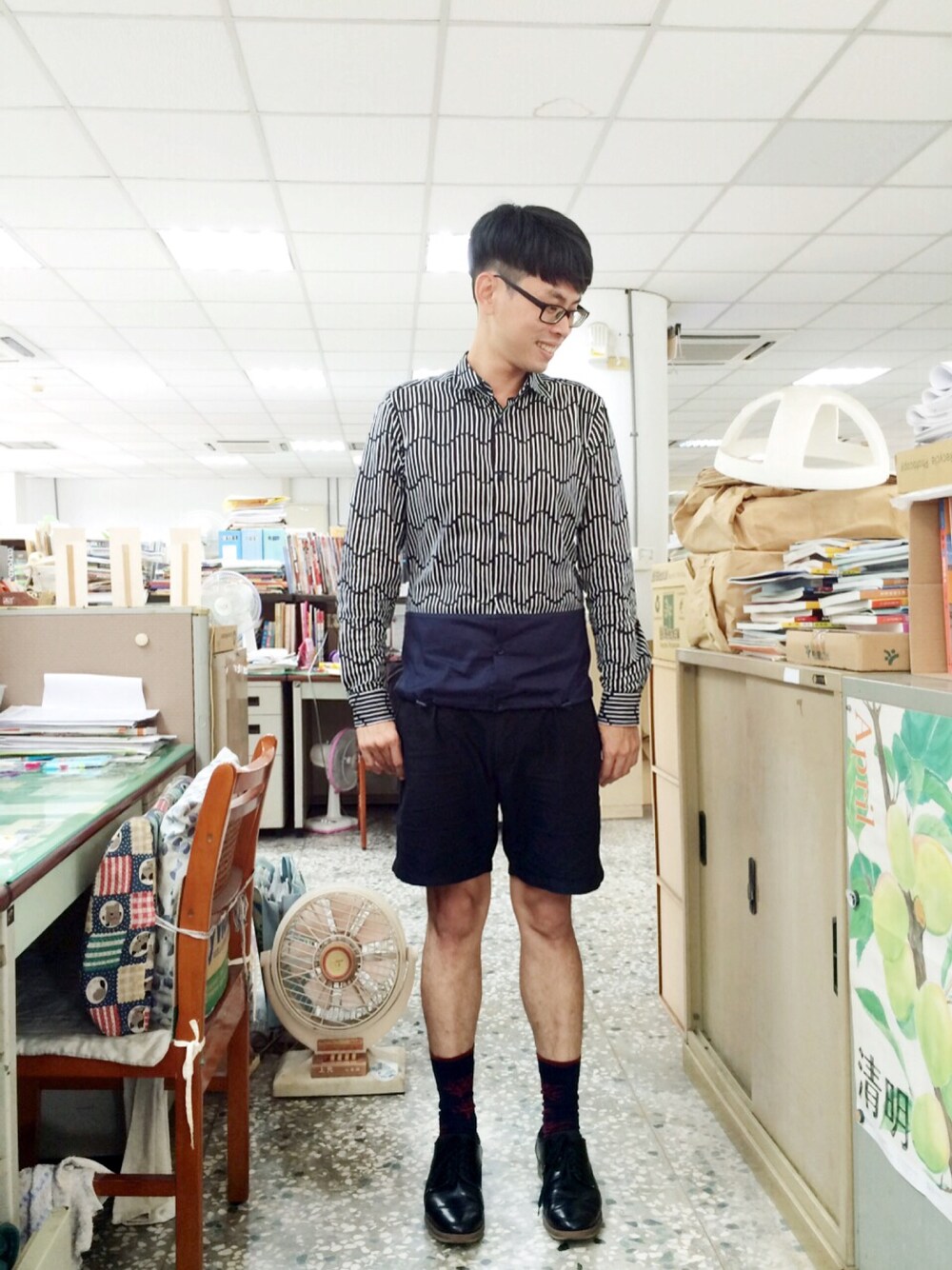 「SPORT B.のアイテム（シャツ/ブラウス、ブルー系）」を使った、Jamesさん（メンズ・173cm）の春コーディネートの1枚目の写真