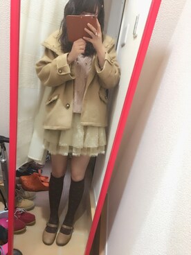 「axes femme（アクシーズファム）のアイテム（ダッフルコート）」を使った、erinaさん（レディース・162cm）の秋コーディネート