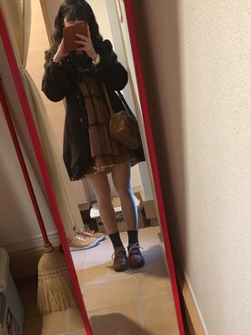 「axes femme（アクシーズファム）のアイテム（その他アウター）」を使った、erinaさん（レディース・162cm）の冬コーディネート