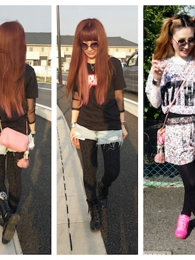 「miu miu（ミュウミュウ）のアイテム（ショルダーバッグ、ピンク系）」を使った、erixbabyloveさん（レディース・164cm）の春コーディネート