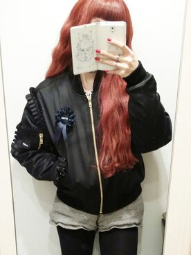 「hyeinseoのアイテム（ブルゾン、ブラック系）」を使った、erixbabyloveさん（レディース・164cm）の冬コーディネート
