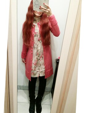「ルサロンディのアイテム（ワンピース、ベージュ系）」を使った、erixbabyloveさん（レディース・164cm）の冬コーディネート