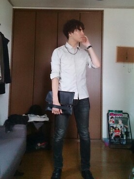 「SRIVER」｜「アイテム（クラッチバッグ）」を使った、だいちさん（メンズ・170cm）の夏コーディネート