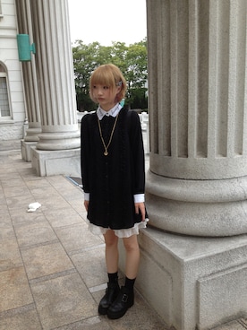 「金髪ショート」｜「アイテム（ワンピース/ドレス）」を使った、おさかなさん（レディース・159cm）の夏コーディネート