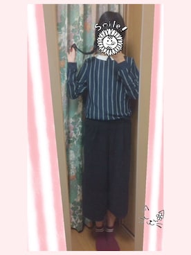 「WEGO（ウィゴー）のアイテム（カーゴパンツ、ブラック系）」を使った、にんじん。さん（レディース・170cm）の秋コーディネート