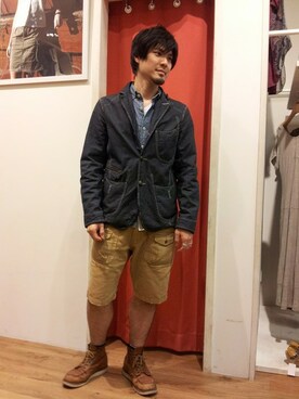 「AVIREX（アヴィレックス）のアイテム（カバーオール）」を使った、hirokiさん（メンズ・174cm）の春コーディネート